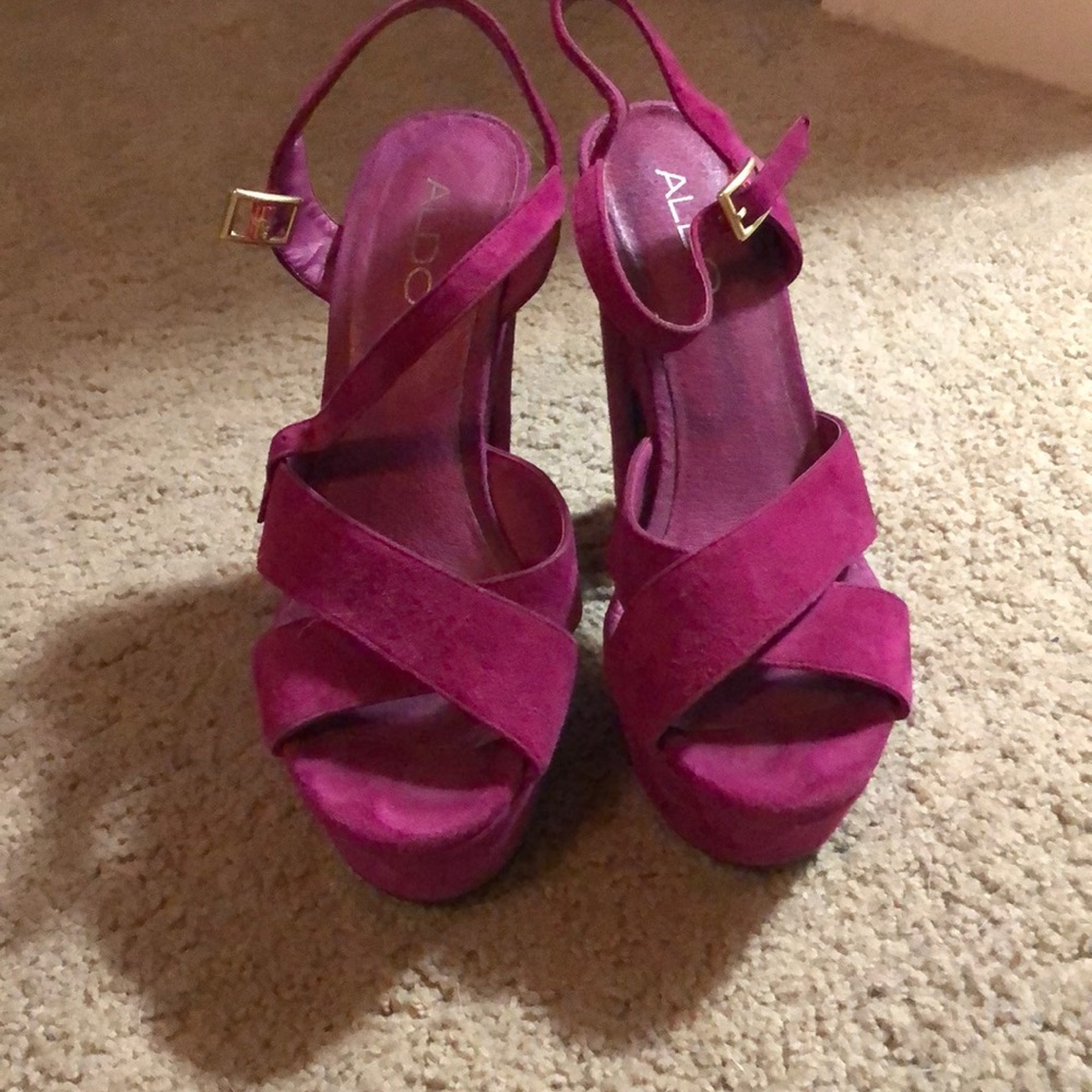 Aldo Magenta Platform Heels